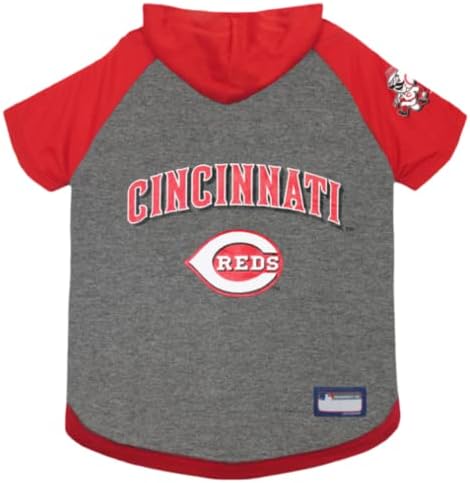 Pets First MLB Cincinnati Reds Dog Hoodie Size X-Small, Baseball Shirt for Pet, Licensed Dog Sports T-Shirt, MLB Team Jersey for Cats, Cat & Dog Costume Apparel Available in 4 Sizes
