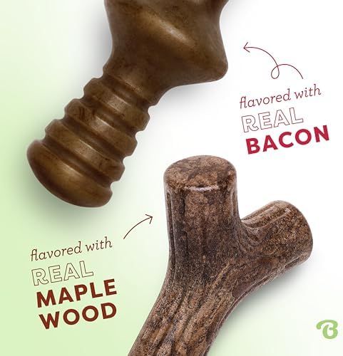 Benebone 2-Count Maplestick/Zaggler Durable Dog Chew Toys, Dog Bones, Medium (Pack of 6)