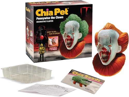 Chia Pet IT Pennywise - Blood Version with Seed Pack, Decorative Pottery Planter, Easy to Do and Fun to Grow, Novelty Gift, Perfect for Any Occasion