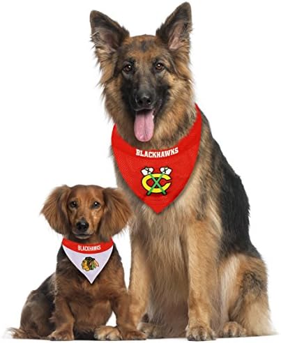 NHL CHICAGO BLACKHAWKS BANDANA for DOGS & CATS, Large/X-Large. - Cute & Stylish Bandana! The Perfect HOCKEY FAN Scarf Bandana, great for Birthdays or any Party!