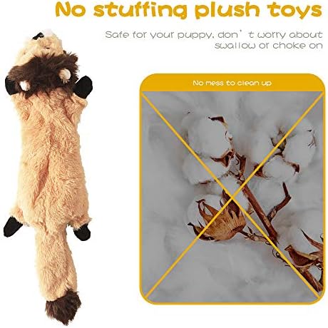 Dog Squeaky Chew Toys No Stuffing Soft Plush for Small Medium Large Breed