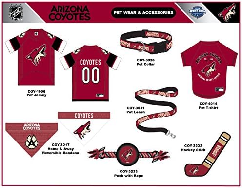 NHL Arizona Coyotes Bandana for Dogs & Cats, Small/Medium. - Cute & Stylish Bandana! The Perfect Hockey Fan Scarf Bandana, Great for Birthdays or Any Party!