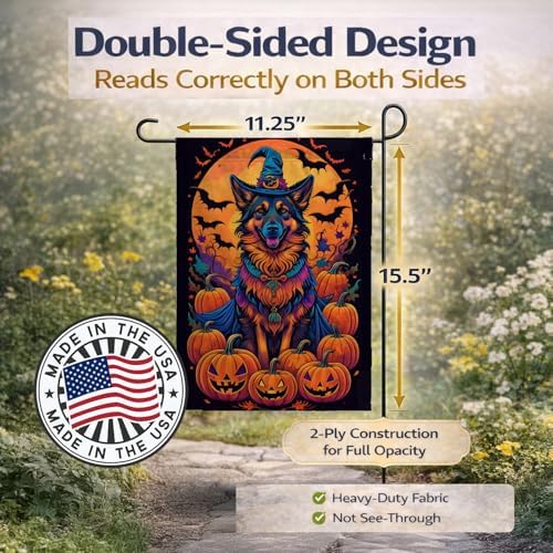 Caroline's Treasures DAC1479GF Belgian Tervuren Witchy Halloween Garden Flag Mailbox Flag Decorative Yard Flag Banner Outside Patio Artwork Yard Flower Beds, Garden Size, Multicolor