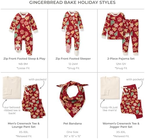 Burt's Bees Baby Matching Family Jammies, Organic Cotton, Holiday Pajamas