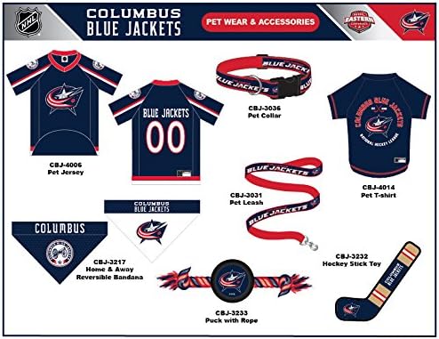 Pets First NHL Columbus Blue Jackets Reversible Dog & Cat Bandana, Small/Medium, Blue, Poly-Cotton, Mesh, Modern, Unisex, All Seasons, Machine Wash, Pull Over, Small/Large, Bandana