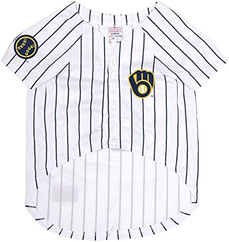 Official MLB Milwaukee Brewers Pet Jersey for Dogs & Cats, Size XX-Large - Stylish Baseball Jersey for Your Furry Fan - Show Off Team Spirit with The Perfect Fan Apparel Gear for Pet, Dog & Cat