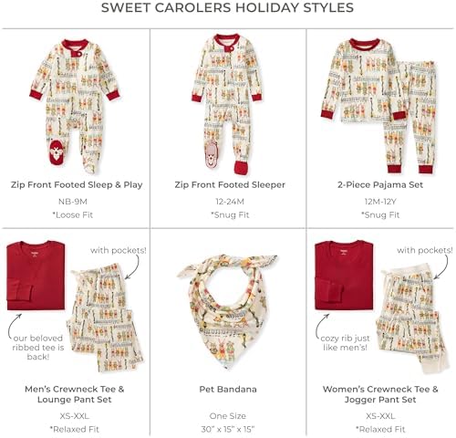 Burt's Bees Baby Matching Family Jammies, Organic Cotton, Holiday Pajamas