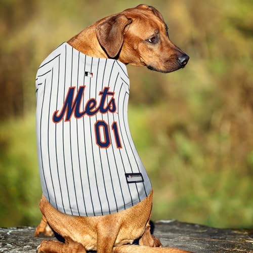 Official MLB New York Mets Pet Jersey for Dogs & Cats, Size Large - Stylish Baseball Jersey for Your Furry Fan- Show Off Team Spirit with The Perfect Fan Apparel Gear for Pet, Dog & Cat