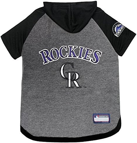 Pets First MLB Colorado Rockies Dog Hoodie Size X-Small, Baseball Shirt for Pet, Licensed Dog Sports T-Shirt, MLB Team Jersey for Cats, Cat & Dog Costume Apparel Available in 4 Sizes