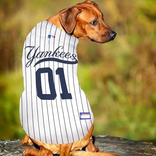 Official MLB New York Yankees Pet Jersey for Dogs & Cats, Size X-Large - Stylish Baseball Jersey for Your Furry Fan- Show Off Team Spirit with The Perfect Fan Apparel Gear for Pet, Dog & Cat