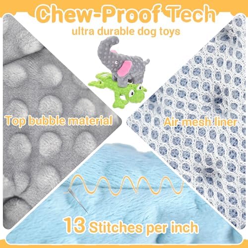 LECHONG No Stuffing Dog Toys for Aggressive Chewers, Squeaky Dog Toys for Large Medium and Small Dogs, Puppy Dog Chew Toys to Keep Them Busy Pack of 5
