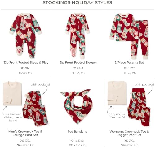 Burt's Bees Baby Matching Family Jammies, Organic Cotton, Holiday Pajamas