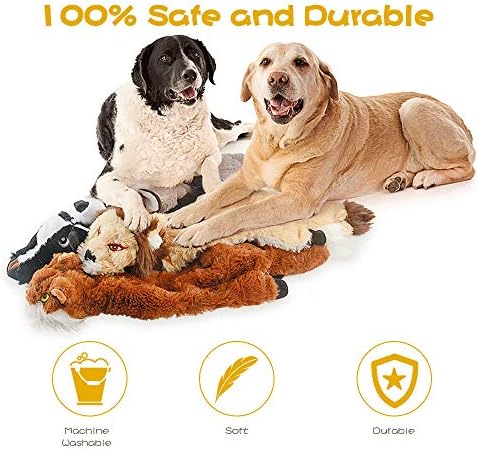 Dog Squeaky Chew Toys No Stuffing Soft Plush for Small Medium Large Breed