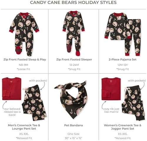 Burt's Bees Baby Matching Family Jammies, Organic Cotton, Holiday Pajamas