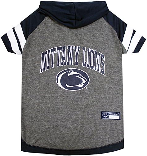 NCAA Penn State Nittany Lions Hoodie for Dogs & Cats, X-Small Collegiate Licensed Dog Hoody Tee Shirt. Sports Hoody T-Shirt for Pets. College Sporty Dog Hoodie Shirt.