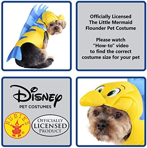 Rubies at Party City Disney Little Mermaid: Flounder Pet Costume for for Dogs or Cats, Small
