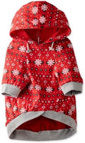Pet Passion Rocky – The Original Lightweight Hooded Tee 100% Organic Cotton Dog Hoodie Pet Coat Sweater for All Sized Dogs, Red Fair Isle, Medium (20-45 lbs)