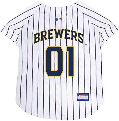 Official MLB Milwaukee Brewers Pet Jersey for Dogs & Cats, Size XX-Large - Stylish Baseball Jersey for Your Furry Fan - Show Off Team Spirit with The Perfect Fan Apparel Gear for Pet, Dog & Cat