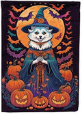 Caroline's Treasures DAC1469GF American Eskimo Witchy Halloween Garden Flag Mailbox Flag Decorative Yard Flag Banner Outside Patio Artwork Yard Flower Beds, Garden Size, Multicolor
