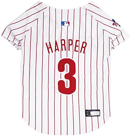 MLBPA - Bryce Aron Max Harper #3 Pet Jersey - MLB Philadelphia Phillies Mesh, Large
