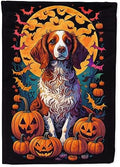 Caroline's Treasures DAC1490GF Brittany Spaniel Witchy Halloween Garden Flag Mailbox Flag Decorative Yard Flag Banner Outside Patio Artwork Yard Flower Beds, Garden Size, Multicolor