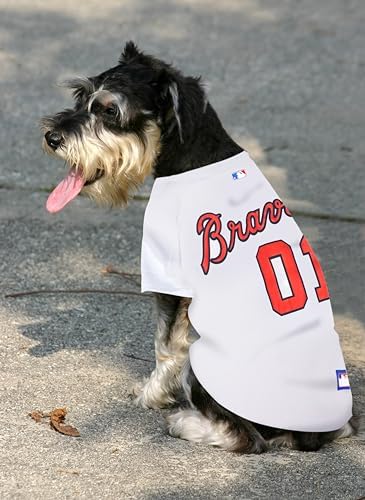 Official MLB Atlanta Braves Pet Jersey for Dogs & Cats, Size Small - Stylish Baseball Jersey for Your Furry Fan- Show Off Team Spirit with The Perfect Fan Apparel Gear for Pet, Dog & Cat