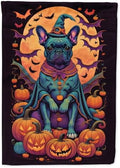 Caroline's Treasures DAC1506CHF Black French Bulldog Witchy Halloween House Flag Large Porch Sleeve Pole Decorative Outside Yard Banner Artwork Wall Hanging, Polyester, House Size, Multicolor