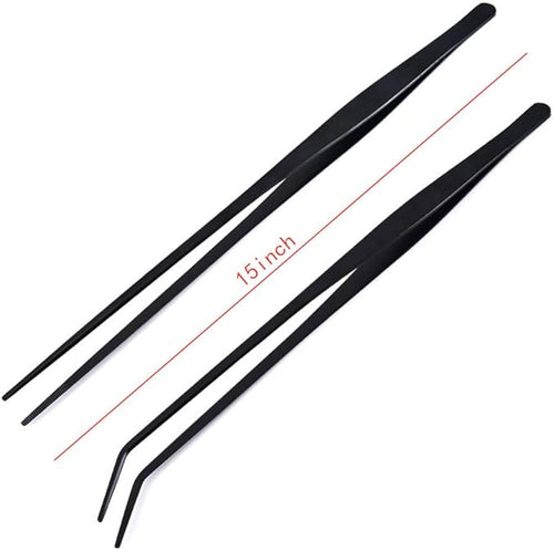 2 Pack Aquarium Forceps, 15 inch Long Handle Aquarium Tweezers Stainless Steel - Image 2