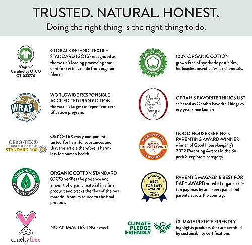 HonestBaby Family Matching Holiday Pajamas 100% Organic Cotton for Men, Women, Kids, Toddlers, Baby Boys, Girls, Unisex, Pets