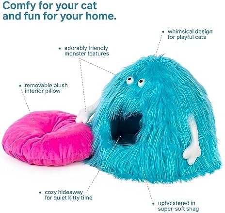 Prevue Pet Products Comfy Monster Cat and Dog Hideaway Bed 7604