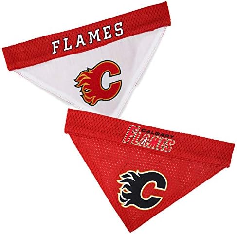 Pets First NHL Calgary Flames Bandana for Dogs & Cats, Large/X-Large. - Cute & Stylish Bandana! The Perfect Hockey Fan Scarf Bandana, Great for Birthdays Or Any Party!