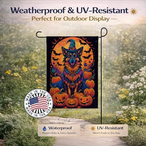 Caroline's Treasures DAC1479GF Belgian Tervuren Witchy Halloween Garden Flag Mailbox Flag Decorative Yard Flag Banner Outside Patio Artwork Yard Flower Beds, Garden Size, Multicolor