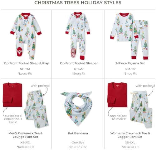 Burt's Bees Baby Matching Family Jammies, Organic Cotton, Holiday Pajamas