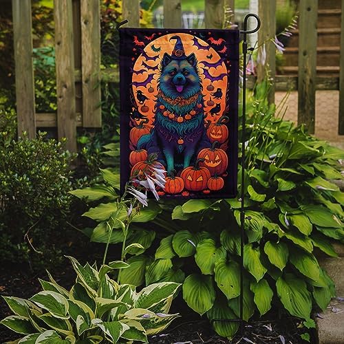 Caroline's Treasures DAC1515GF Keeshond Witchy Halloween Garden Flag Mailbox Flag Decorative Yard Flag Banner Outside Patio Artwork Yard Flower Beds, Garden Size, Multicolor