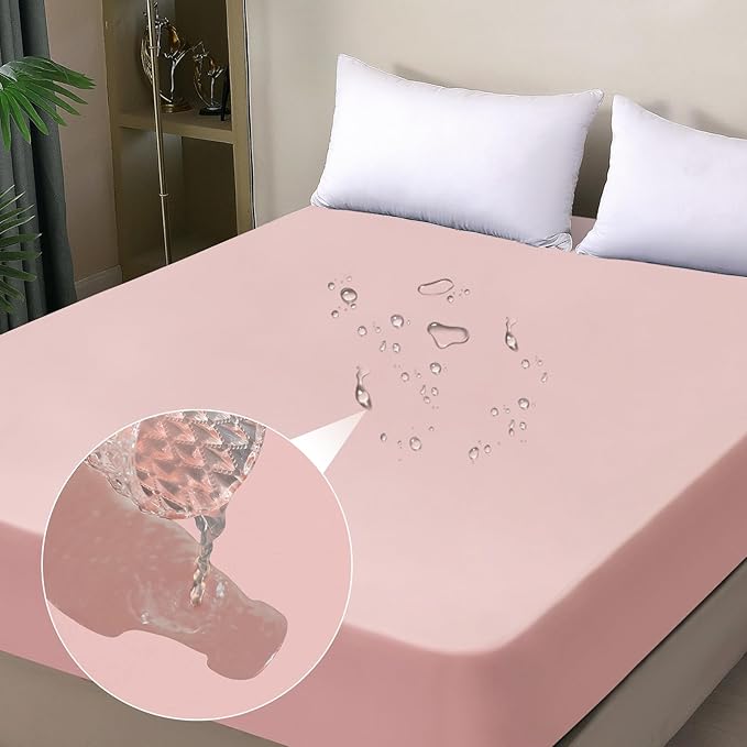 Twin Mattress Protector Waterproof, Fitted Sheet Style Breathable Mattress Cover by OHANO