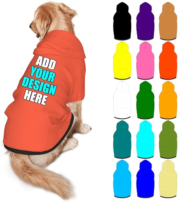 Custom Dog Hoodie Personalized Photo Text Logo Name Dog Clothes, Soft & Warm by Mynvzrk