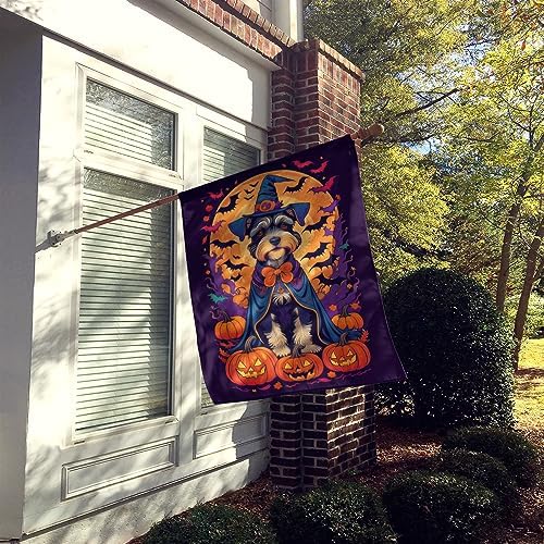Caroline's Treasures DAC1531CHF Schnauzer Witchy Halloween House Flag Large Porch Sleeve Pole Decorative Outside Yard Banner Artwork Wall Hanging, Polyester, House Size, Multicolor