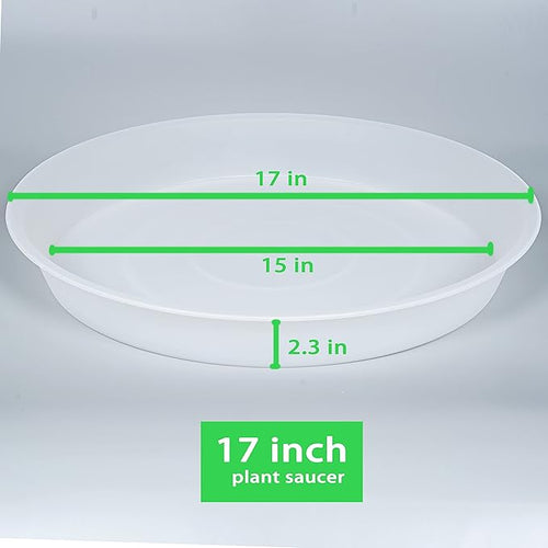 2 Pack of 17 inch Plant Saucer, 2.3" Depth Tray, Large Deep Garden Plastic - Image 2