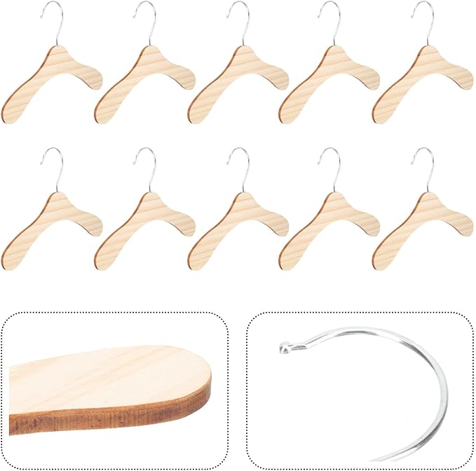 Wooden Dog Clothes Hangers 10pcs 8.66 Inch Sturdy Wear-Resistant Pet Accessory - Image 5