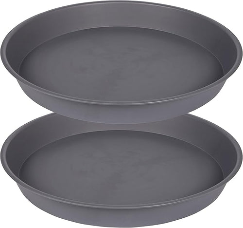 2 Pack of 8 inch Plant Saucer Clear, Heavy Duty Plastic Plant Water Tray 8 inch by Bleuhome