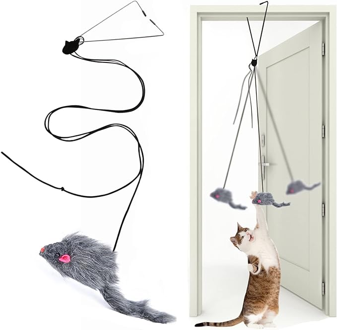 Kalimdor Interactive Cat Feather Toys, Retractable Teaser Toy ，Hanging by Kalimdor