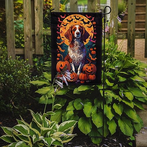 Caroline's Treasures DAC1490GF Brittany Spaniel Witchy Halloween Garden Flag Mailbox Flag Decorative Yard Flag Banner Outside Patio Artwork Yard Flower Beds, Garden Size, Multicolor