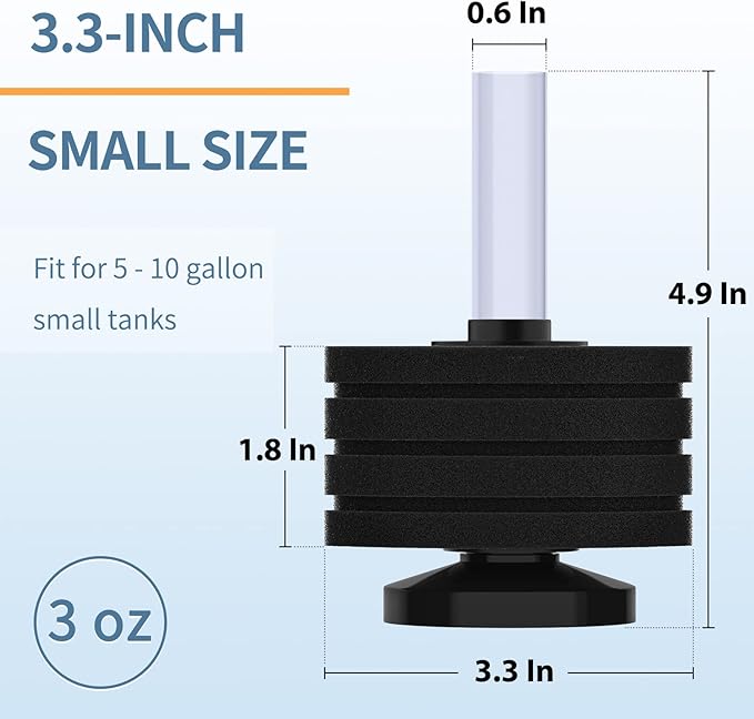 Pawfly Corner Sponge Filter Nano Quiet Betta Fry Shrimp and Small Fish Bio Foam - Image 3