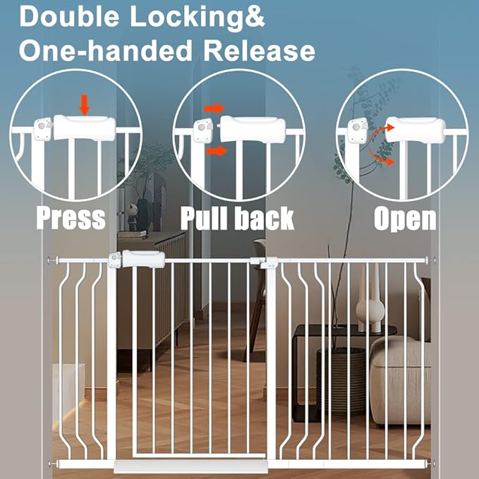 Extra Wide Baby Gates 48-53 Inch Child Dog Pet Gate Indoor Adjustable Safety - Image 3