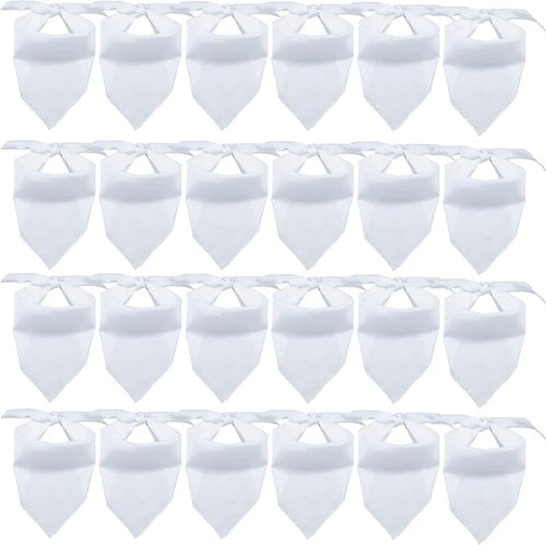 24 Pieces Sublimation Pet Bandanas White Heat Transfer Triangle Dog Scarf Blank by GroceryProduct