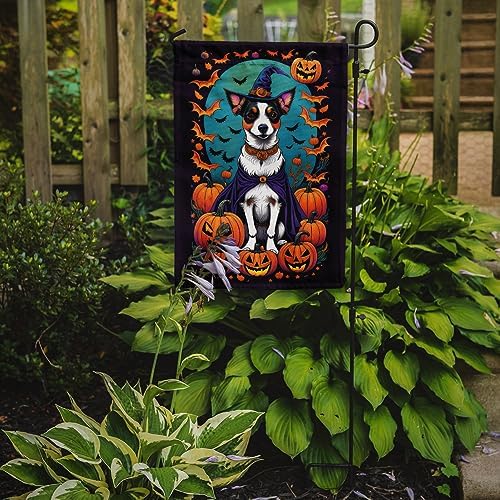 Caroline's Treasures DAC1513GF Jack Russell Terrier Witchy Halloween Garden Flag Mailbox Flag Decorative Yard Flag Banner Outside Patio Artwork Yard Flower Beds, Garden Size, Multicolor