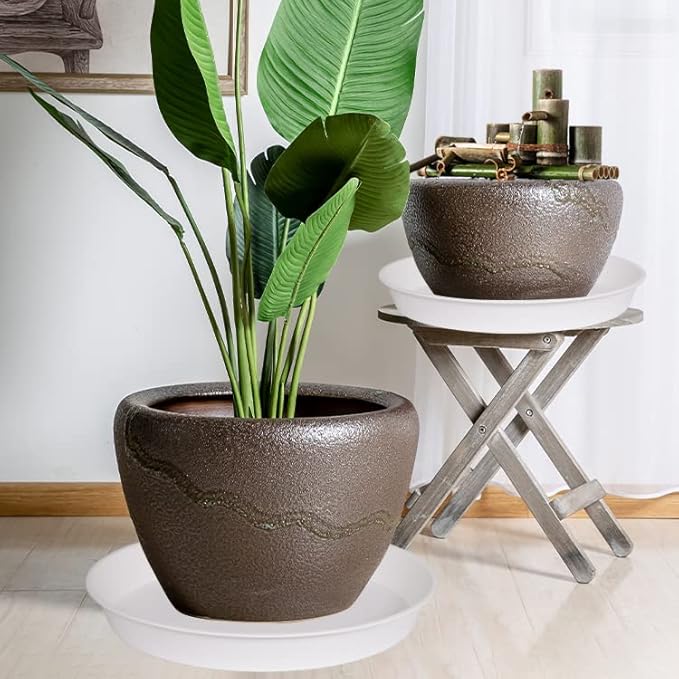 3 Pack of 26 inch Plant Saucer, 4.2" Depth Tray, Large Deep Garden Plastic - Image 6