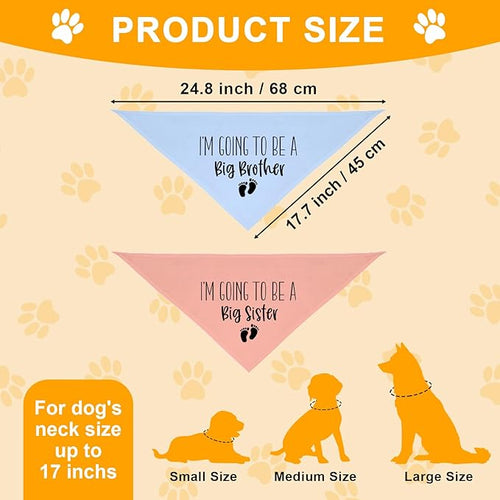 2 Pack Dog Bandana Pregnancy Announcement, I'm Going to Be a Big Brother Gender - Image 2
