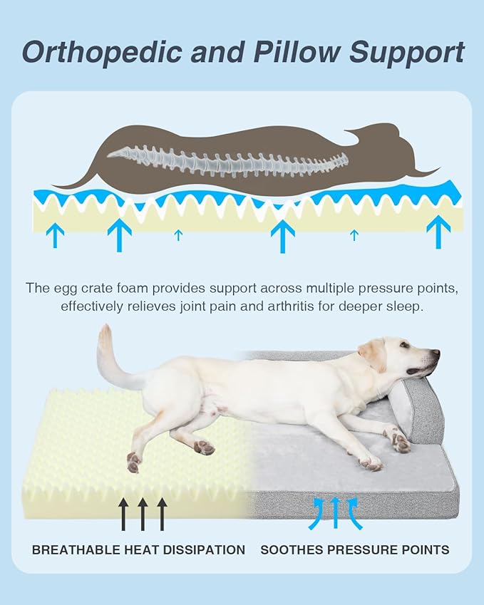 KSIIA Washable Dog Bed XL Senior Dog, Orthopedic Warm Soft Pet Sofa Waterproof - Image 2