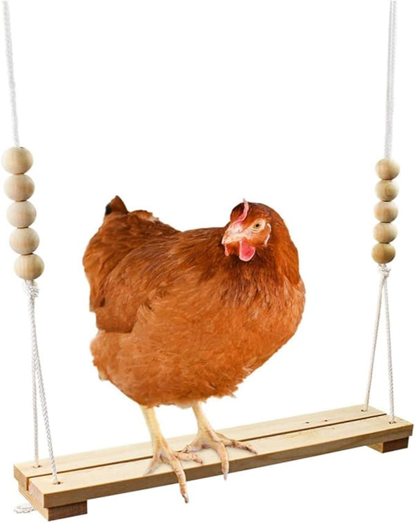 1 Pack Wooden Chicken Swing Toy, Rooster Swing by Rebeccaonline